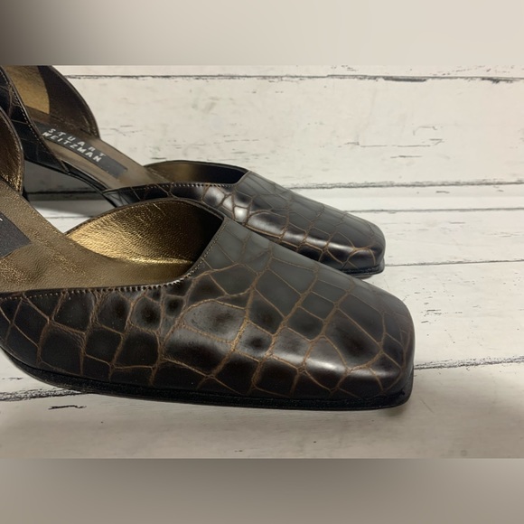 Stuart Weitzman Women’s Size 8.5 Brown Leather Pumps, Made in Spain, Classic - Picture 7 of 12